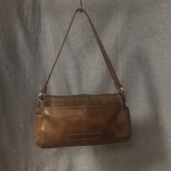Fossil 1954 Brown Pebbled Leather Bag Flap Closure 75082 - Picture 2 of 4